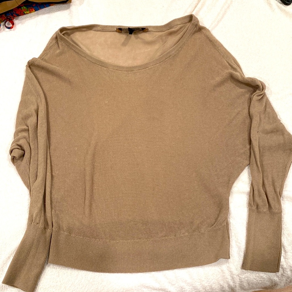 BCBG MAXAZRIA tan long sleeve top